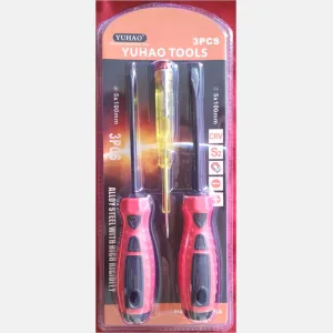 screwdriver 5*100 (+-) 3pcs black pole YH-74-1