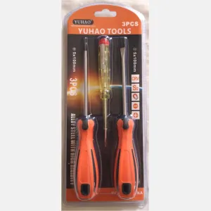 screwdriver 5*100  (+-)  3pcs ORANGE  YH-71