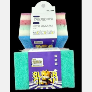 Colorful Three-layer Cleaning Sponge 2-piece set #6868