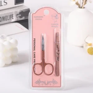 K-50353 Golden eyebrow scissors + eyebrow clip