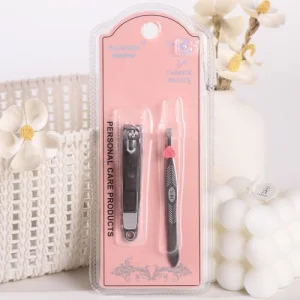 K-50391-0818 heart-shaped eyebrow clip and nail clipper