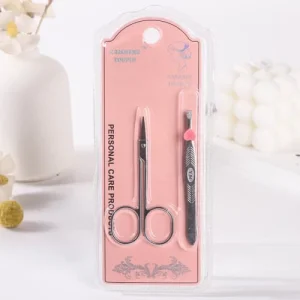 K-854 Eyebrow Scissors + Heart-Shaped Eyebrow Tweezers