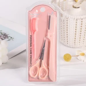 K-50426 3-piece set including eyebrow scissors and eyebrow razor