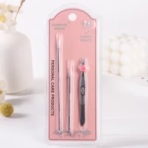 K-50411 2 pcs acne needles + heart-shaped eyebrow clip