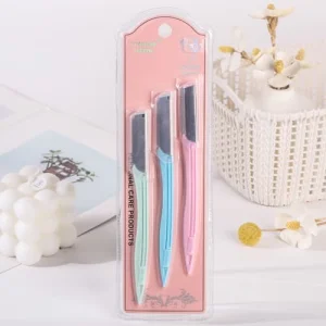 K-50437 3-piece steel eyebrow trimmer knife