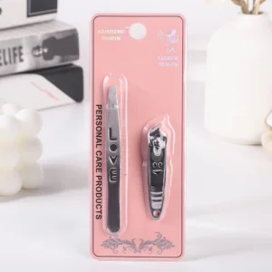 K-50511 English eyebrow clip + 616 smiley face angled nail clippers