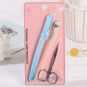 K-50469 eyebrow razor + bamboo ear spoon 3-piece set
